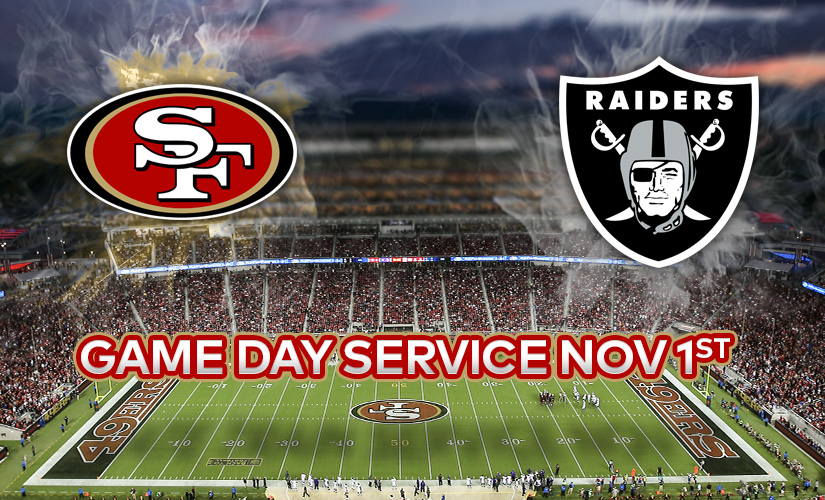 49ers versus Raiders game day train